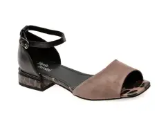 Sandale FLAVIA PASSINI negre, H140, din piele naturala imagine