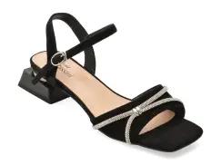 Sandale FLAVIA PASSINI negre, M293, din piele intoarsa imagine