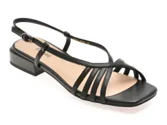 Sandale FLAVIA PASSINI negre, Q2651, din piele naturala imagine