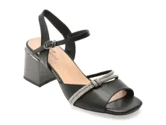 Sandale FLAVIA PASSINI negre, Q2897, din piele naturala imagine