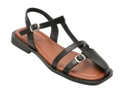 Sandale FLAVIA PASSINI negre, Q4215, din piele naturala imagine