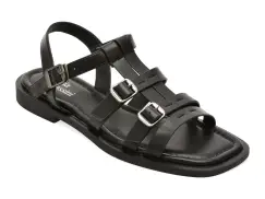 Sandale FLAVIA PASSINI negre, Q4799, din piele naturala imagine