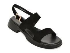 Sandale FLAVIA PASSINI negre, TH189, din piele intoarsa imagine