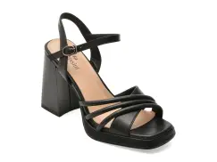 Sandale FLAVIA PASSINI negre, V1083, din piele naturala imagine