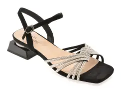 Sandale FLAVIA PASSINI negre, V1575, din piele intoarsa imagine