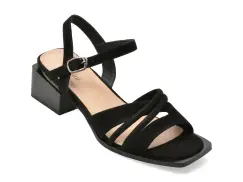 Sandale FLAVIA PASSINI negre, V1578, din piele intoarsa imagine