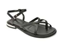 Sandale FLAVIA PASSINI negre, V951G60, din piele naturala imagine