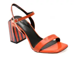 Sandale FLAVIA PASSINI portocalii, 1949, din piele naturala lacuita imagine