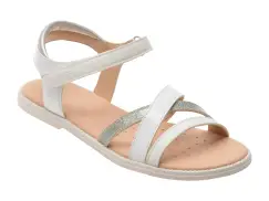 Sandale GEOX albe, J5235D, din piele ecologica imagine