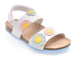 Sandale GEOX albe, J558MD, din piele ecologica imagine