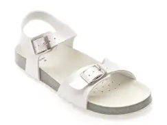 Sandale GEOX albe, J558MI, din piele ecologica imagine