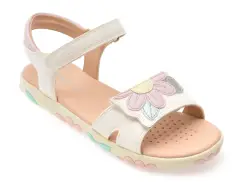 Sandale GEOX albe, J558ZB, din piele ecologica imagine