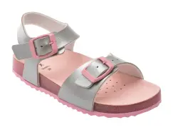 Sandale GEOX argintii, J558MI, din piele ecologica imagine