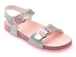 Sandale GEOX argintii, J558MI, din piele ecologica imagine