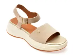 Sandale GEOX bej, D550VA, din piele intoarsa imagine