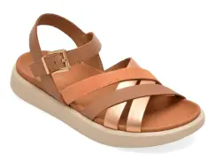 Sandale GEOX maro, D35PAB, din piele naturala imagine
