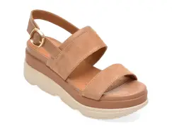 Sandale GEOX maro, D65HBA, din piele intoarsa imagine