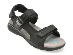 Sandale GEOX negre, U55ELB, din piele ecologica imagine