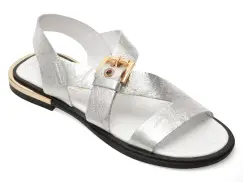 Sandale GOLD DEER argintii, 458015, din piele naturala imagine