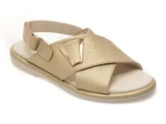 Sandale GOLD DEER aurii, 1365707, din piele naturala imagine