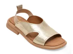 Sandale GOLD DEER aurii, 22026, din piele naturala imagine