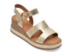 Sandale GOLD DEER aurii, 22075, din piele naturala imagine