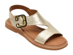 Sandale GOLD DEER aurii, 22081, din piele naturala imagine