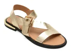 Sandale GOLD DEER aurii, 458015, din piele naturala imagine
