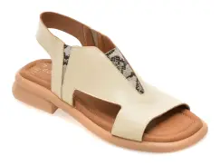 Sandale GOLD DEER bej, 22025, din piele naturala imagine