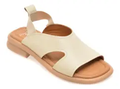 Sandale GOLD DEER bej, 22026, din piele naturala imagine