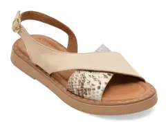 Sandale GOLD DEER bej, 22043, din piele naturala imagine
