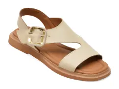 Sandale GOLD DEER bej, 22081, din piele naturala imagine