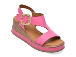 Sandale GOLD DEER fucsia, 22071, din piele naturala imagine