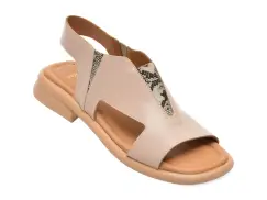 Sandale GOLD DEER gri, 22025, din piele naturala imagine