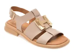 Sandale GOLD DEER gri, 22039, din piele naturala imagine