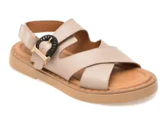 Sandale GOLD DEER gri, 22082, din piele naturala imagine