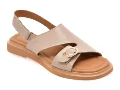 Sandale GOLD DEER gri, 22083, din piele naturala imagine