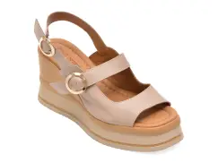 Sandale GOLD DEER gri, 22086, din piele naturala imagine