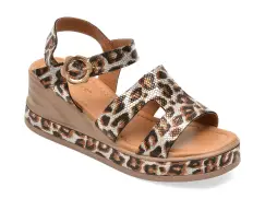 Sandale GOLD DEER maro, 22075, din piele naturala imagine
