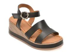 Sandale GOLD DEER negre, 22075, din piele naturala imagine