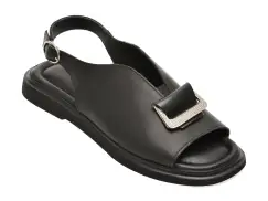 Sandale GOLD DEER negre, 22077, din piele naturala imagine