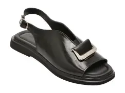 Sandale GOLD DEER negre, 22077, din piele naturala lacuita imagine