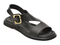 Sandale GOLD DEER negre, 22081, din piele naturala imagine