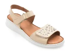 Sandale GOTSI bej, EV4022, din piele naturala imagine