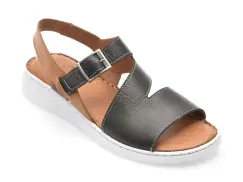 Sandale GOTSI negre, EV4017, din piele naturala imagine