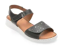 Sandale GOTSI negre, EV4022, din piele naturala imagine