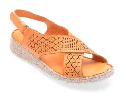 Sandale GOTSI portocalii, EV4003, din piele naturala imagine
