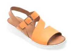 Sandale GOTSI portocalii, EV4017, din piele naturala imagine