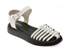 Sandale GRYXX albe, 366202, din piele naturala imagine