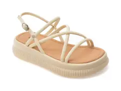 Sandale GRYXX albe, F511, din piele ecologica imagine